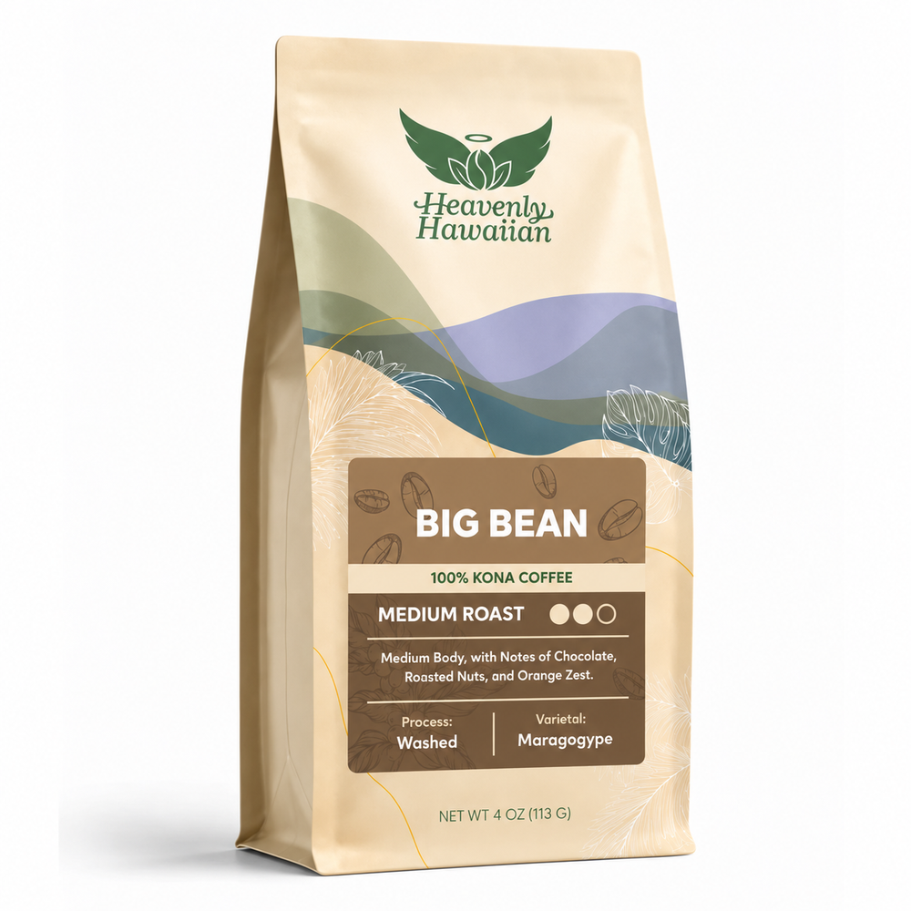 Kona Big Bean Medium 100% Kona Coffee New