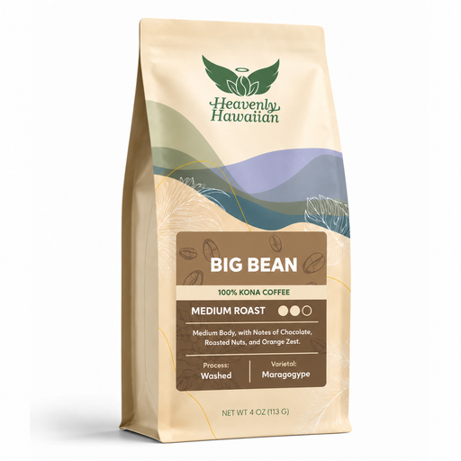 Kona Big Bean Medium 100% Kona Coffee New