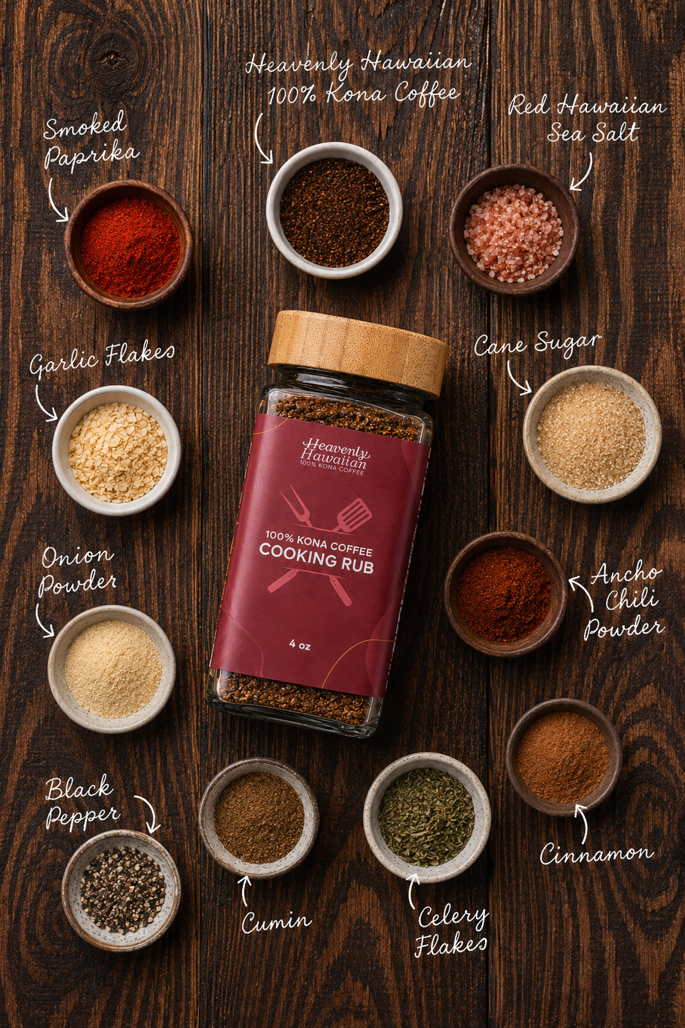 100% Kona Coffee Cooking Rub